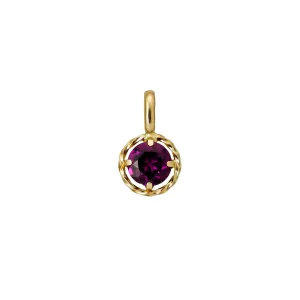 10K Rhodolite Garnet Necklace Charm (Yellow Gold)