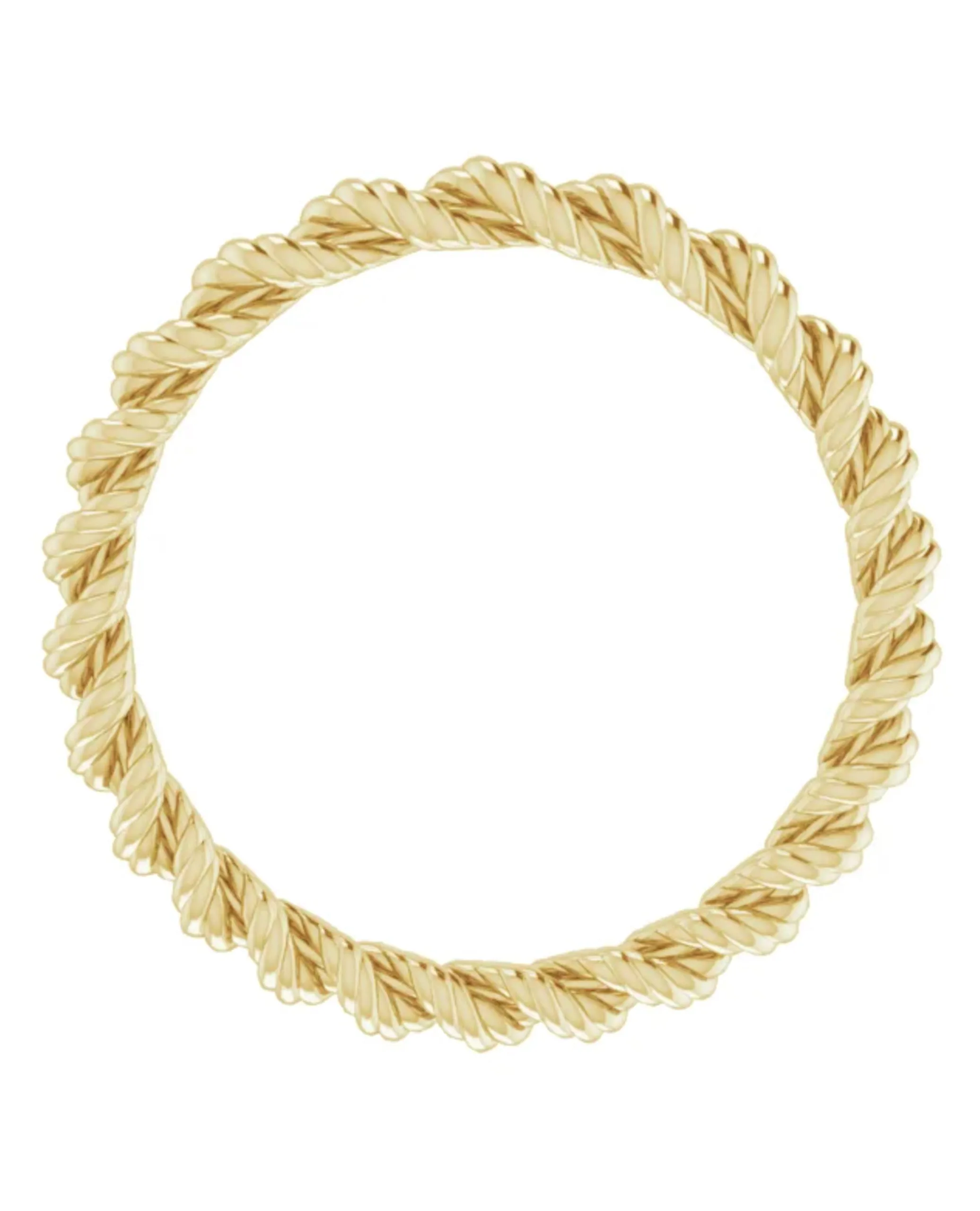 14K Yellow Gold Stackable Twisted Rope Ring