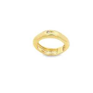 18K Gold Filled Square CZ Chunky Geometric Stackable Ring (D104)