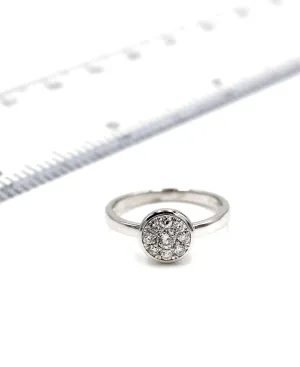 18K White Gold Ring with Diamonds 0.32 Carats (Size 6)