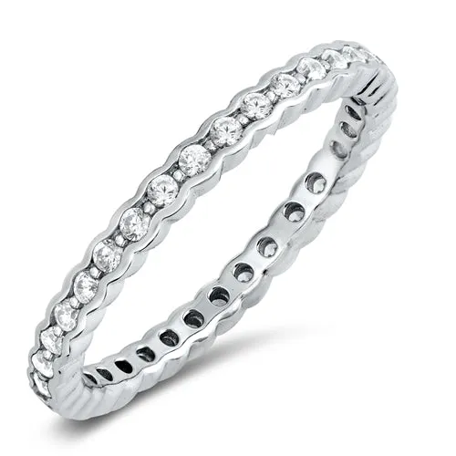 925 Sterling Silver CZ Eternity Ring - 2.5mm