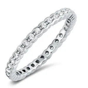 925 Sterling Silver CZ Eternity Ring - 2.5mm