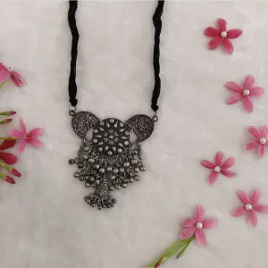 Antique Oxidised Silver Plated Choker Necklace- OXDNK 1755