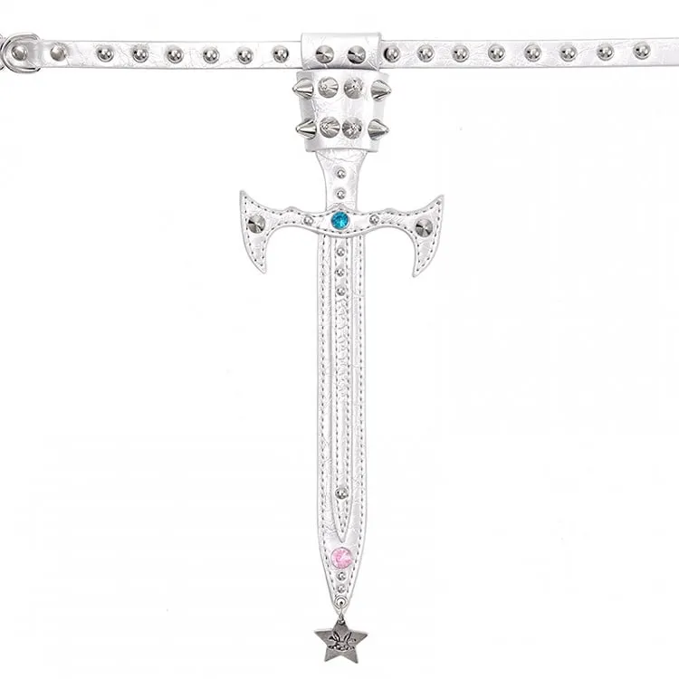Black/Silver Studs Sword-Shaped Tie Choker