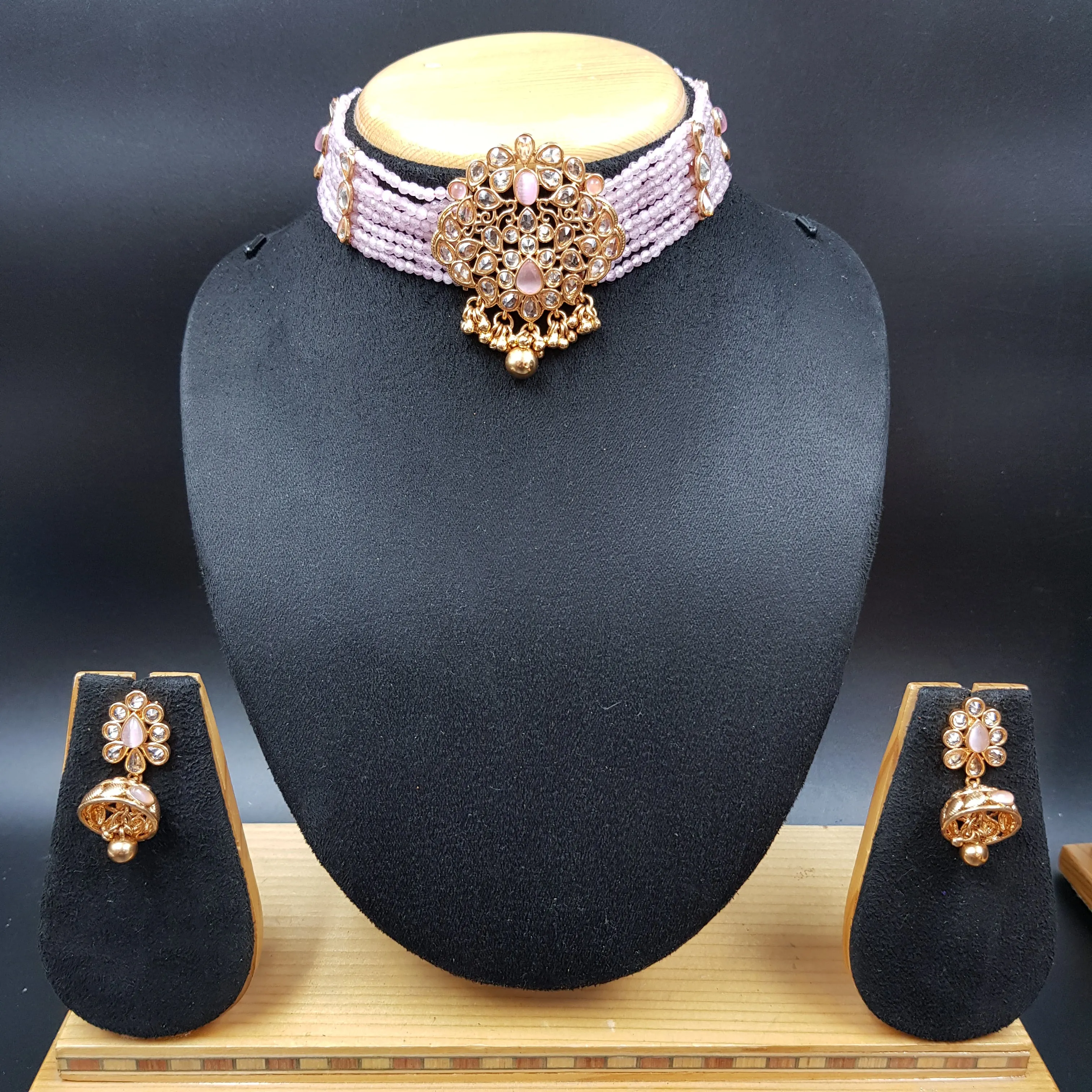 Choker Gold Look Necklace Set 3567-28