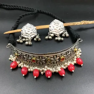 Choker Oxidized Necklace Set 4361-R