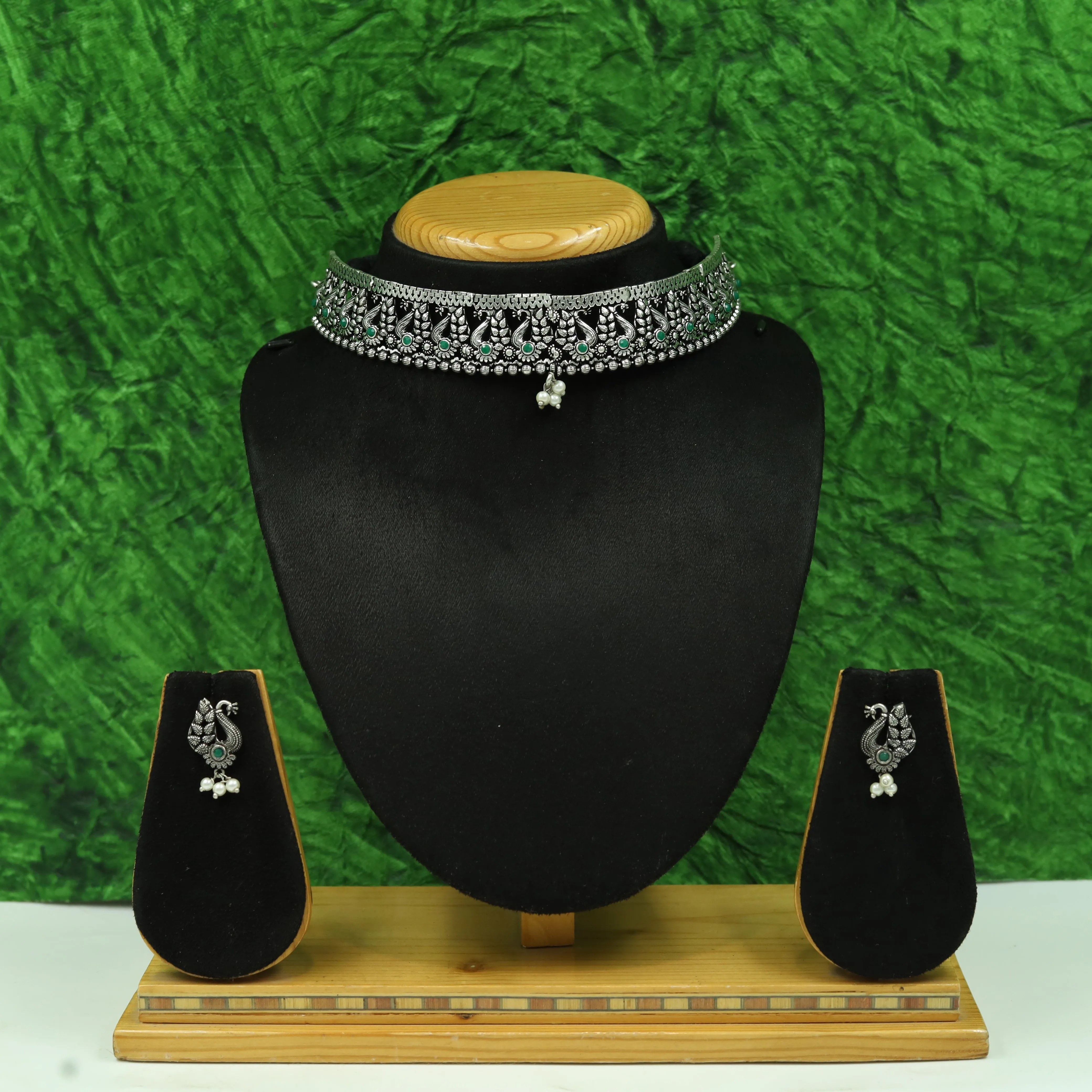 Choker Oxidized Necklace Set 4378-R
