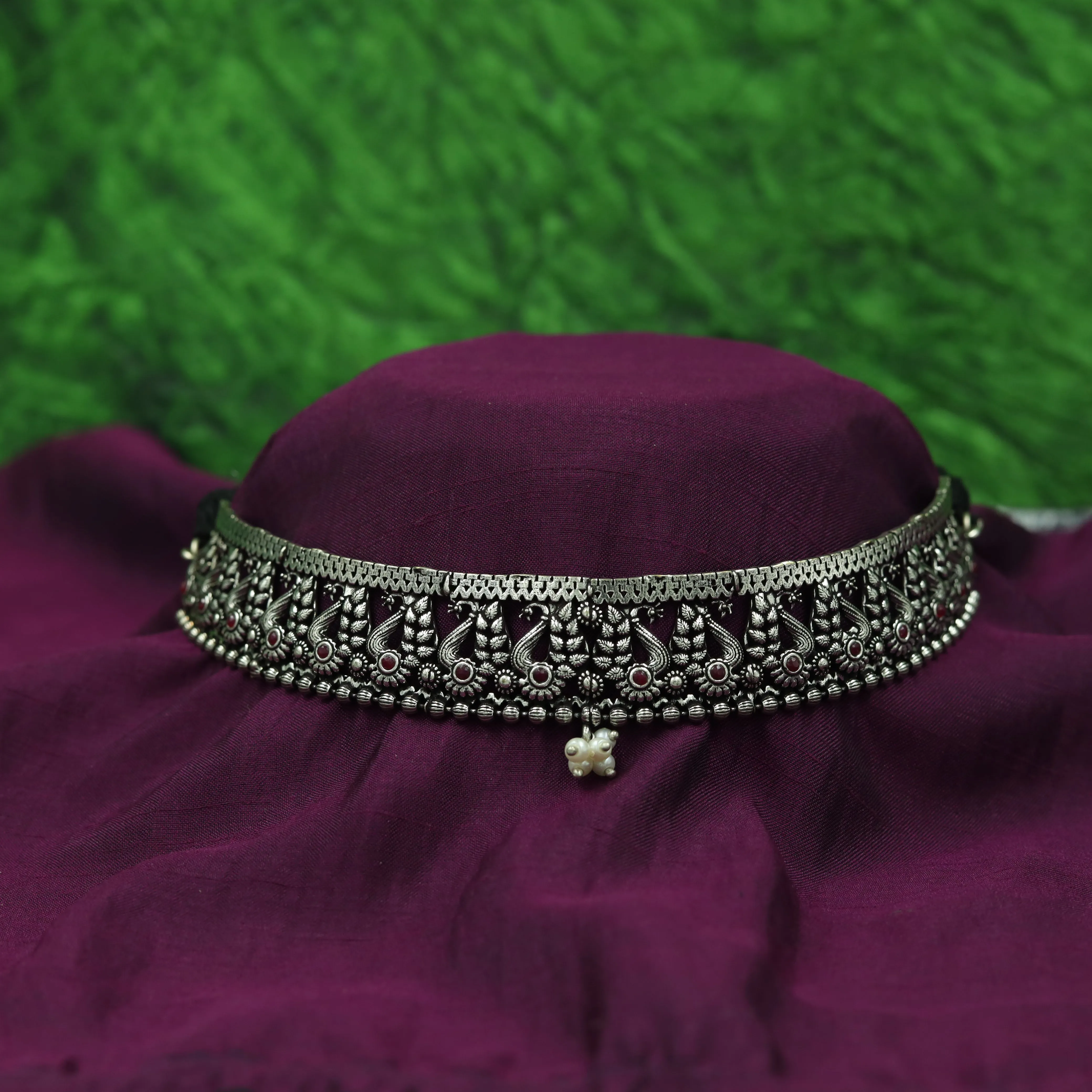 Choker Oxidized Necklace Set 4378-R