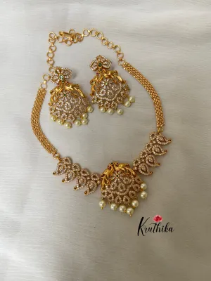 CZ Mango peacock choker NC467