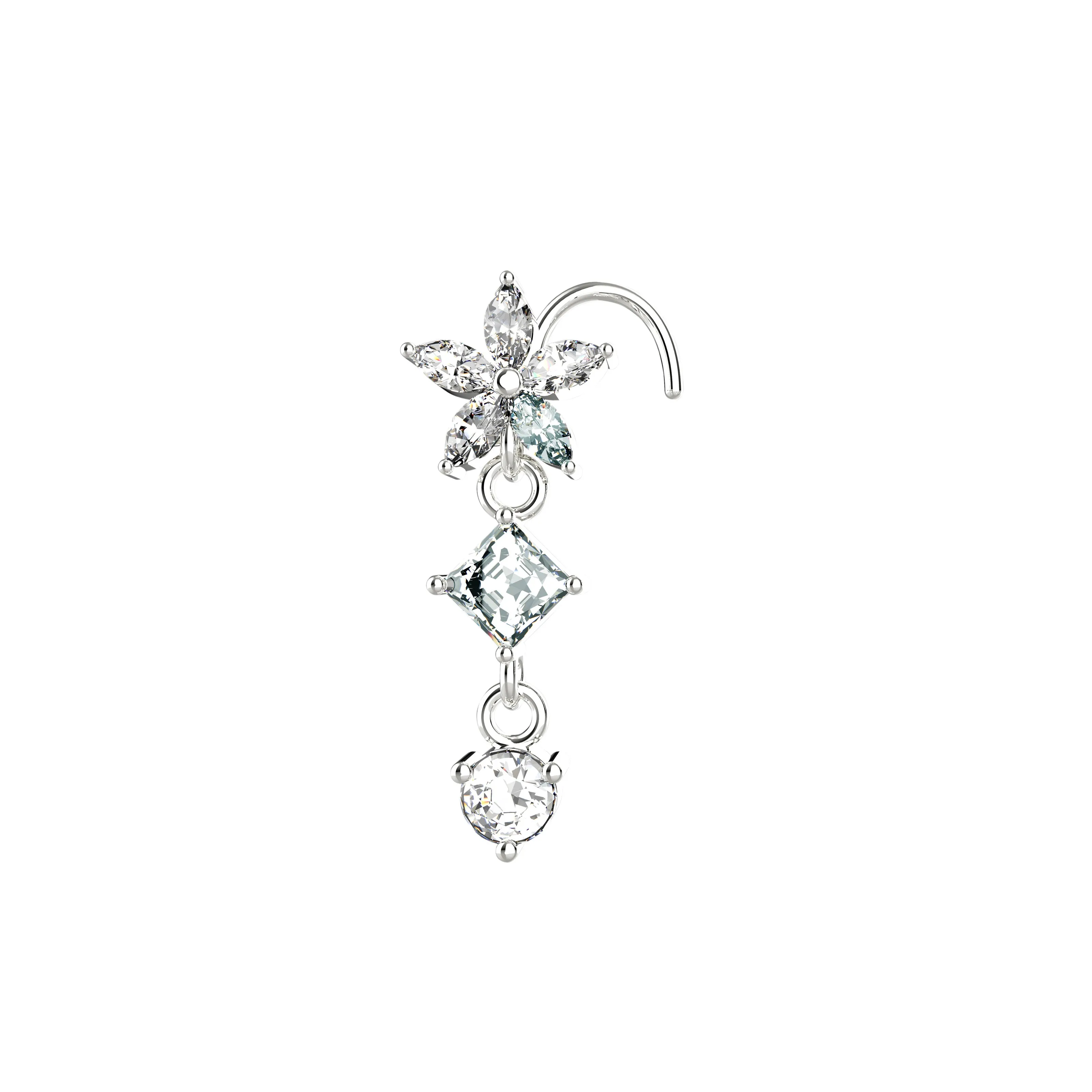 dangle nose ring & Indian nose ring – gold nose stud