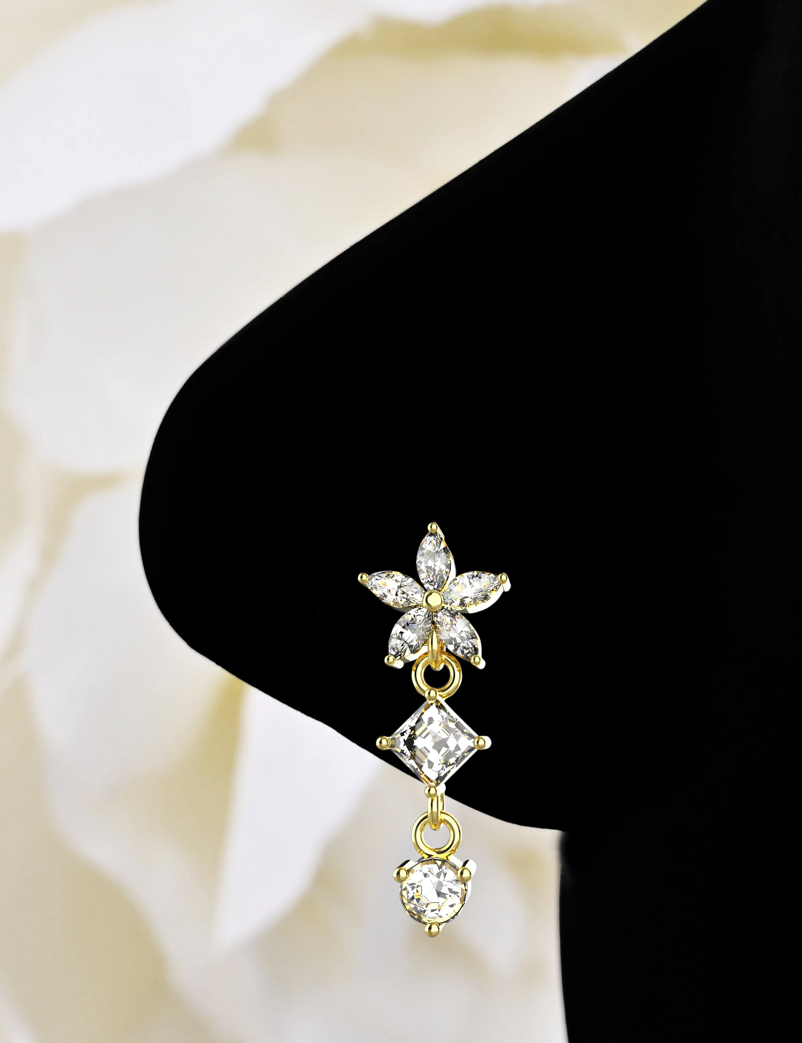 dangle nose ring & Indian nose ring – gold nose stud