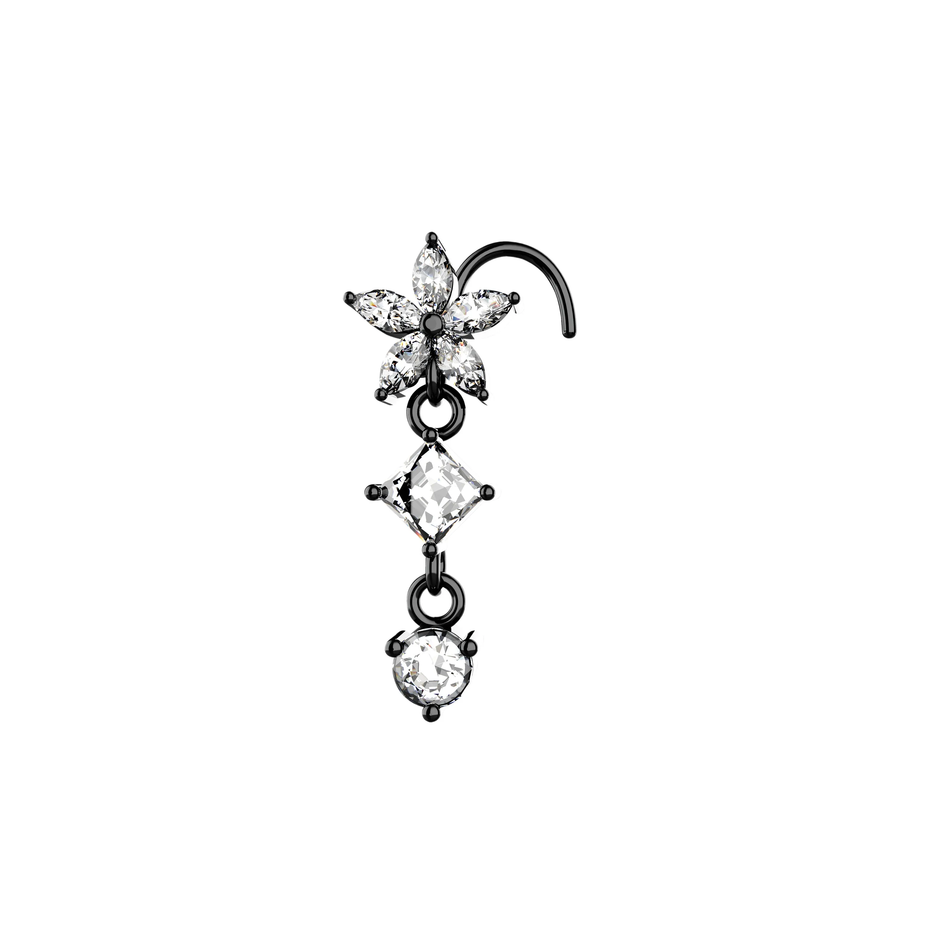 dangle nose ring & Indian nose ring – gold nose stud