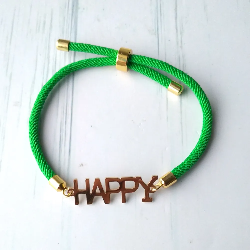 Dani Happy Corded Slider Bracelet