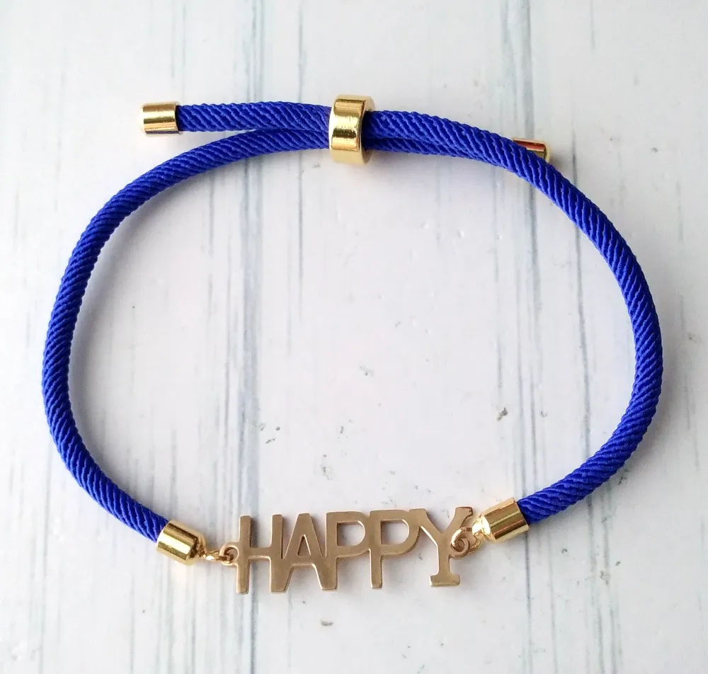 Dani Happy Corded Slider Bracelet