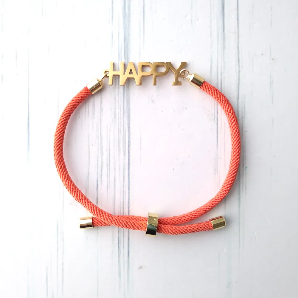 Dani Happy Corded Slider Bracelet