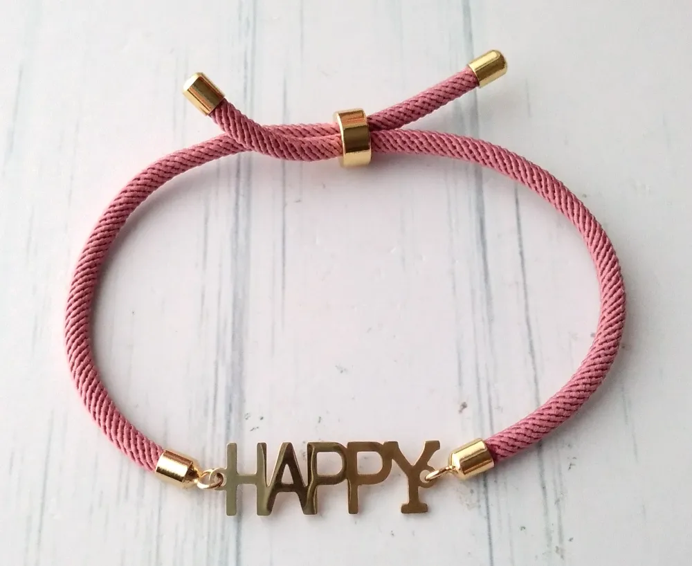 Dani Happy Corded Slider Bracelet