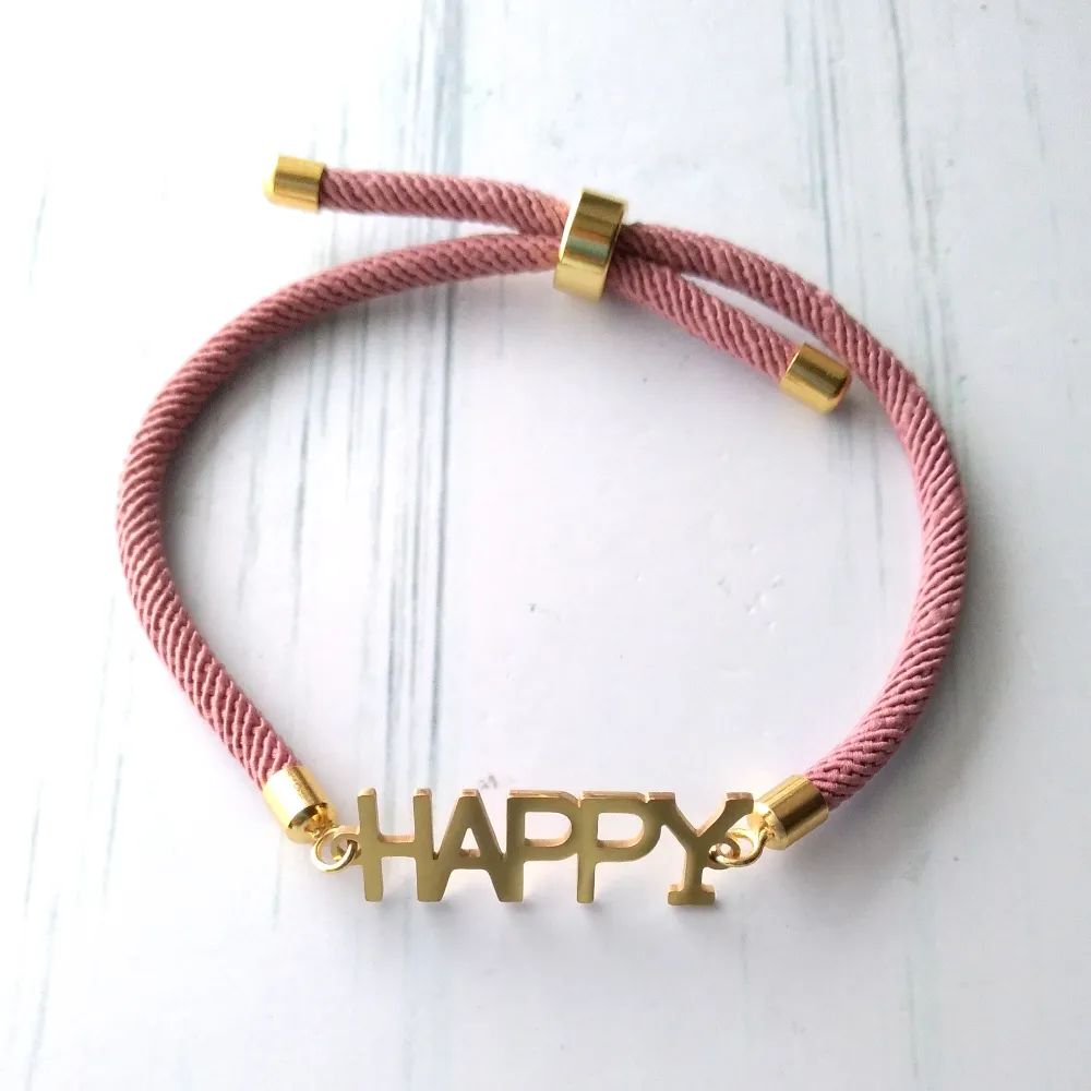 Dani Happy Corded Slider Bracelet
