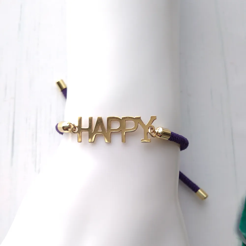 Dani Happy Corded Slider Bracelet