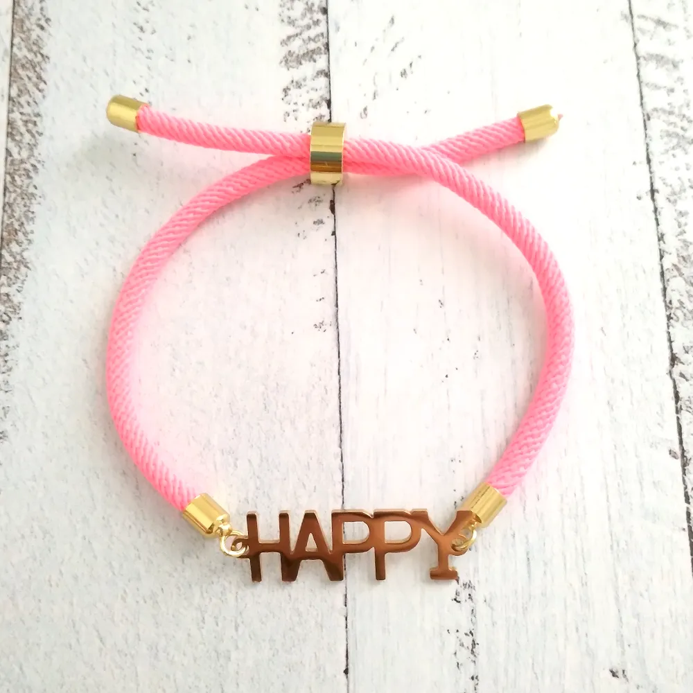 Dani Happy Corded Slider Bracelet