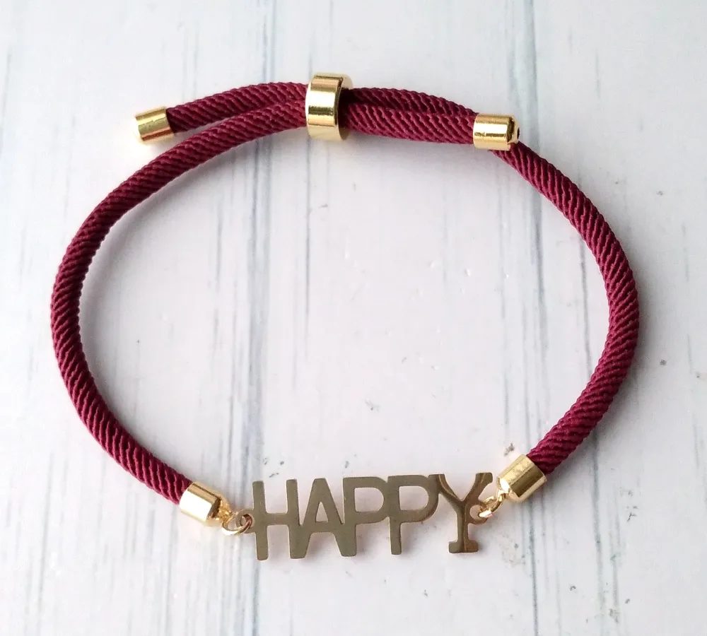 Dani Happy Corded Slider Bracelet