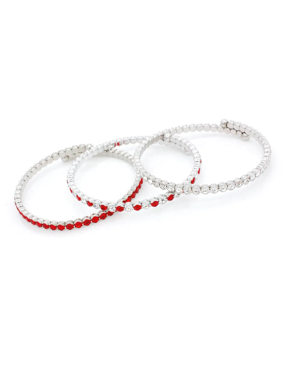 Deluxe Flex Bracelets - Red/Red-Clear/Clear