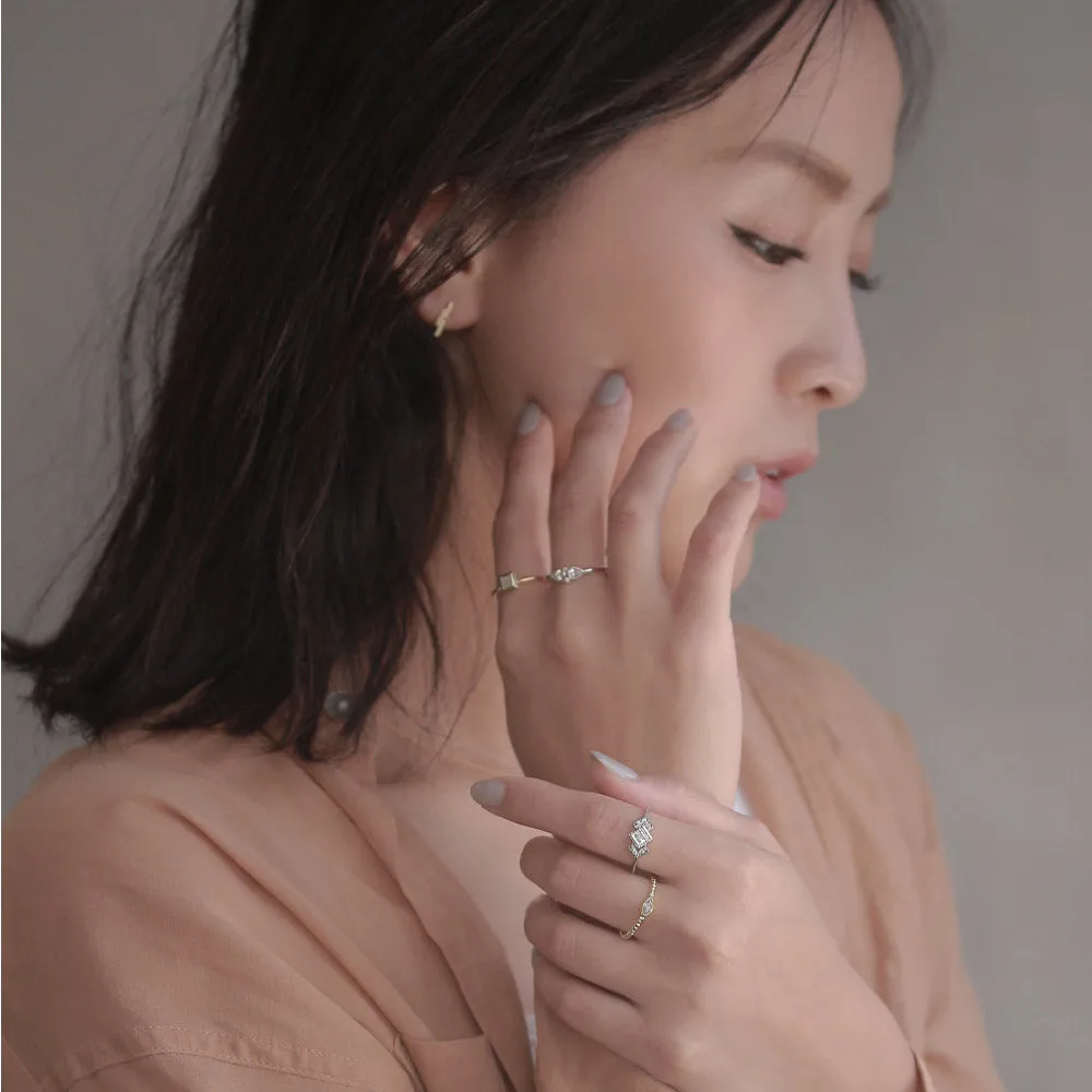 Gold Plated Almond Ball Ring
