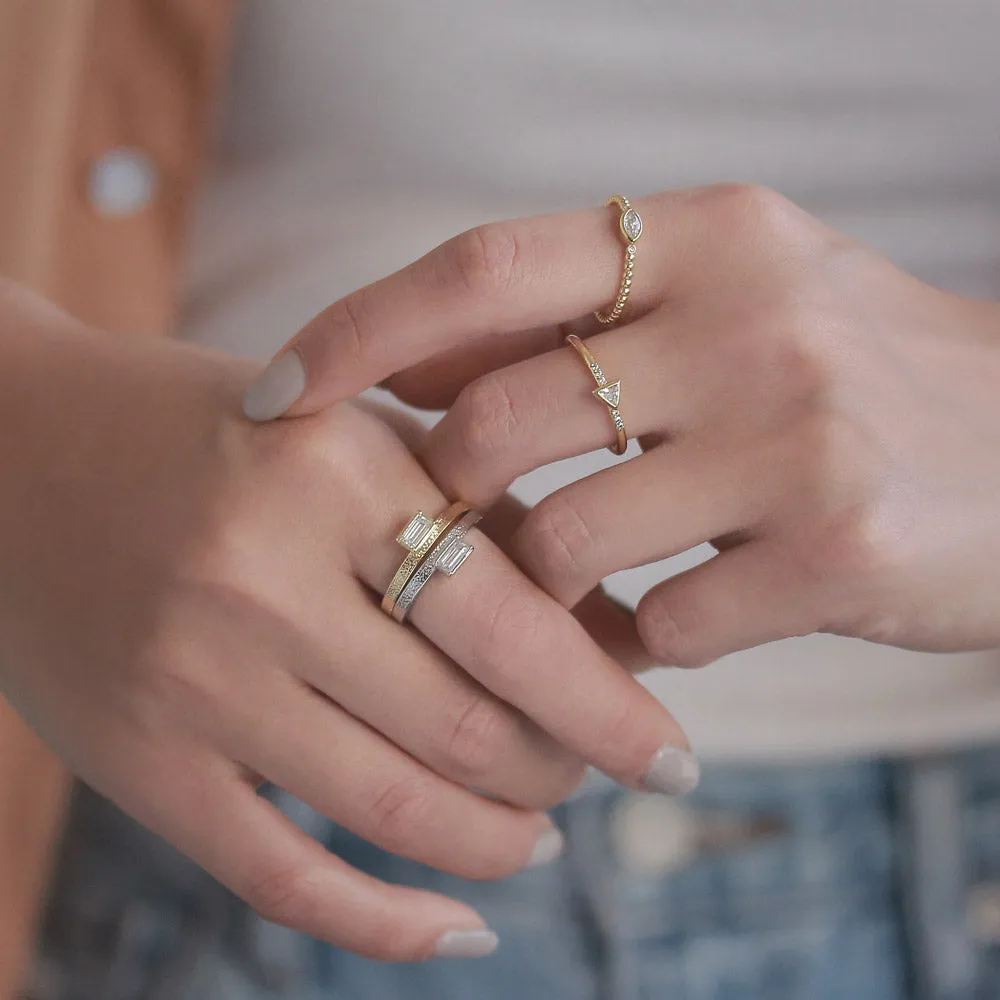 Gold Plated Almond Ball Ring