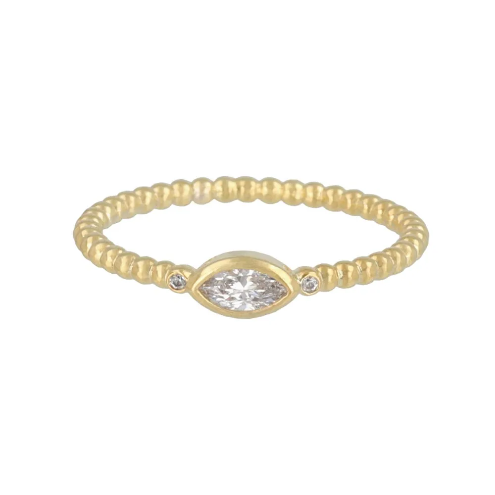 Gold Plated Almond Ball Ring
