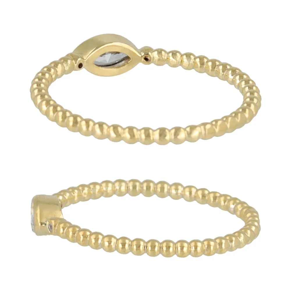 Gold Plated Almond Ball Ring