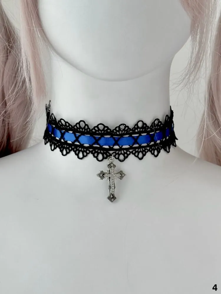 Gothic Cross Pendant Lolita Choker