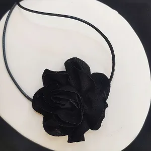 Gothic Black Camellia Choker