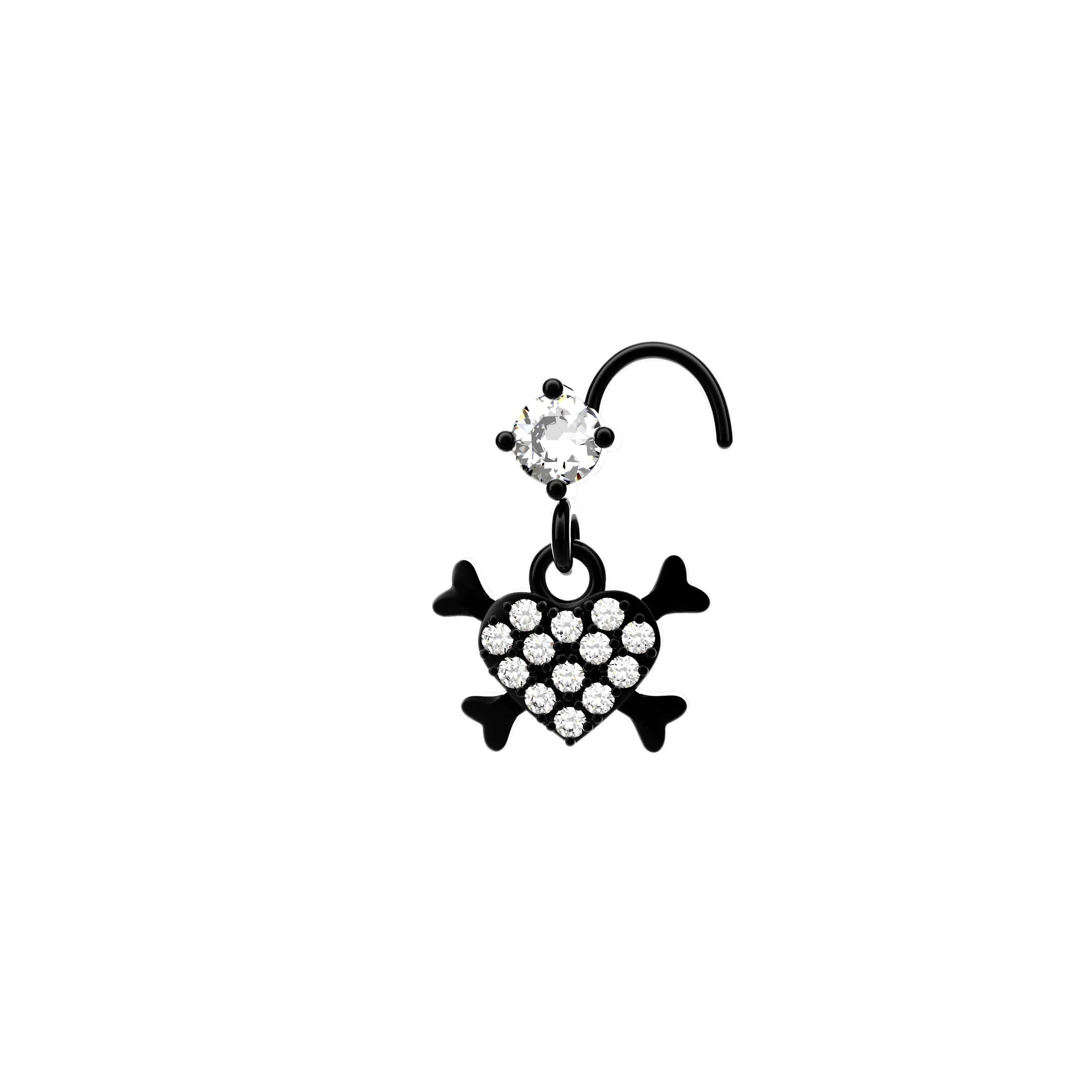 Heart Dangle Nose Piercing | Cute Nose Jewelry for Women