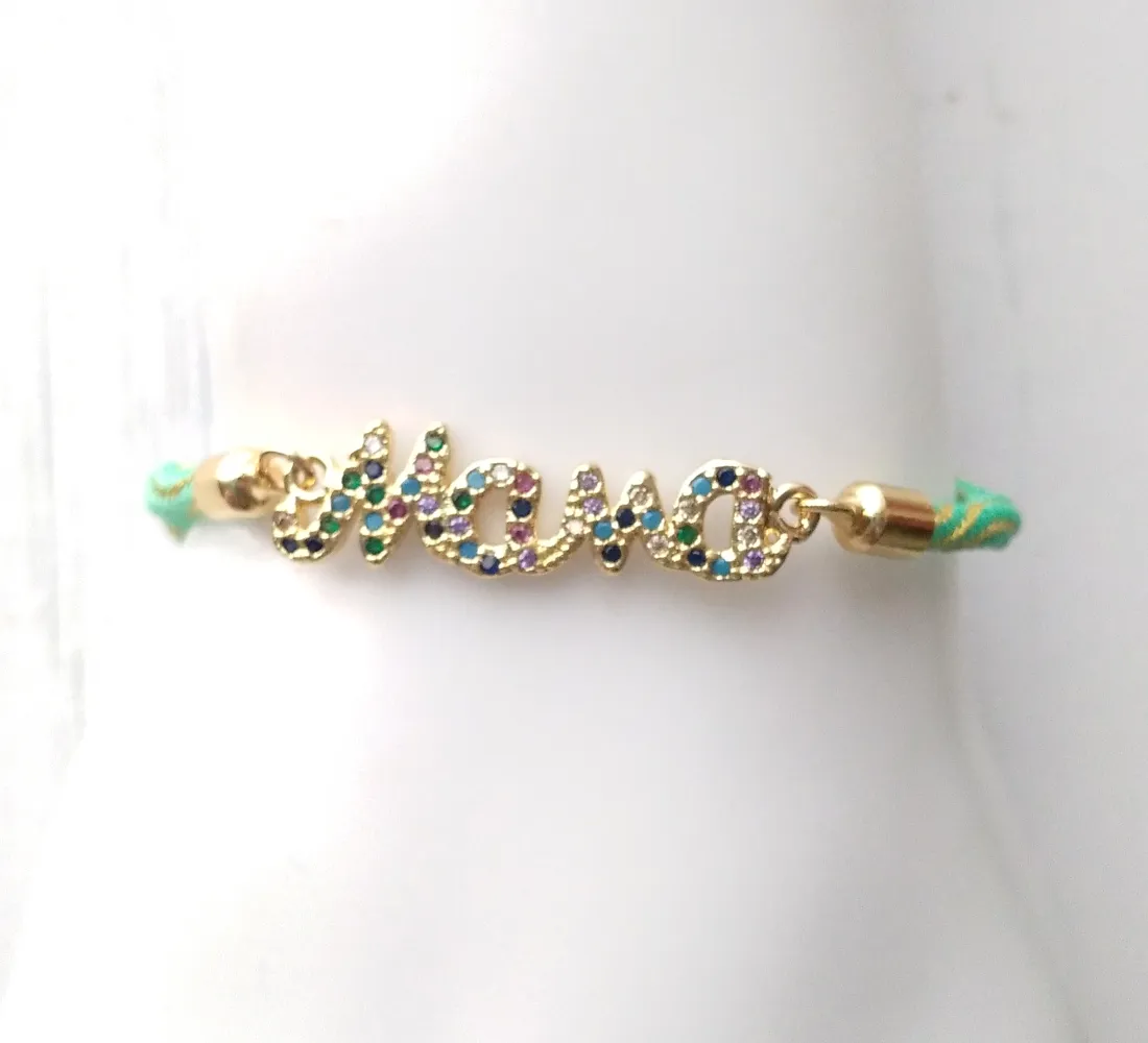 Kelly Mama Metallic Corded Slider Bracelet
