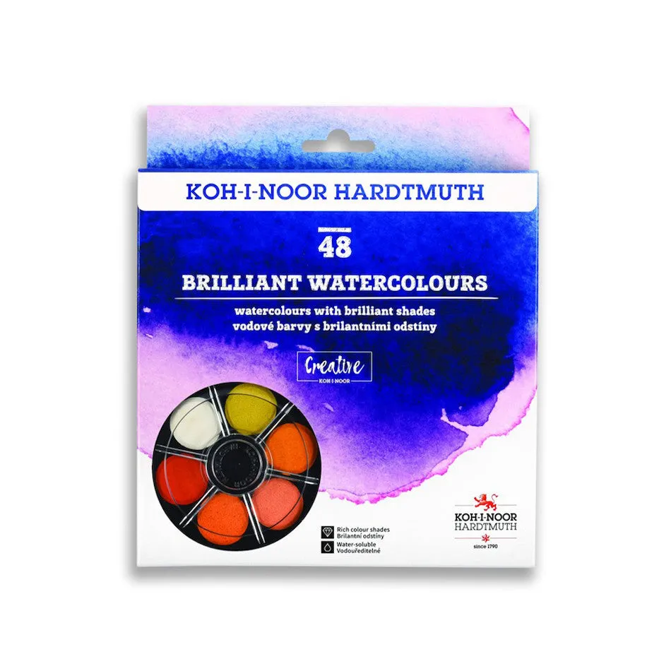 Koh-I-Noor Brilliant Round Water Colours Set of 48