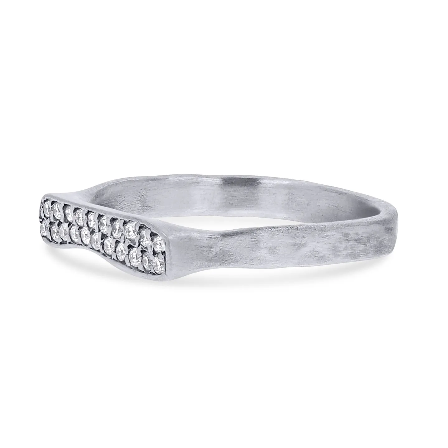 Lika Behar Sterling Silver Stockton Pavé Diamond Stacking Ring