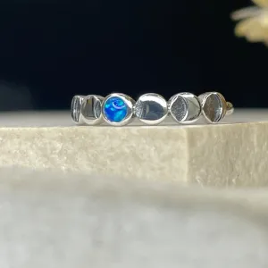 Lunar Phases Ring - Blue Opal