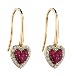 MILENA Ruby & Diamond Heart Earrings