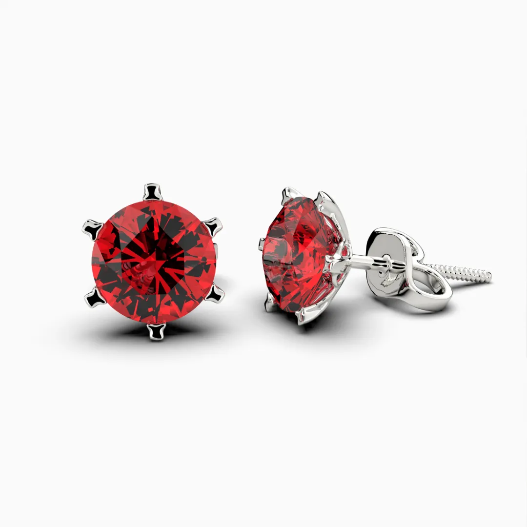 Natural Burmese Ruby Earring - Julia