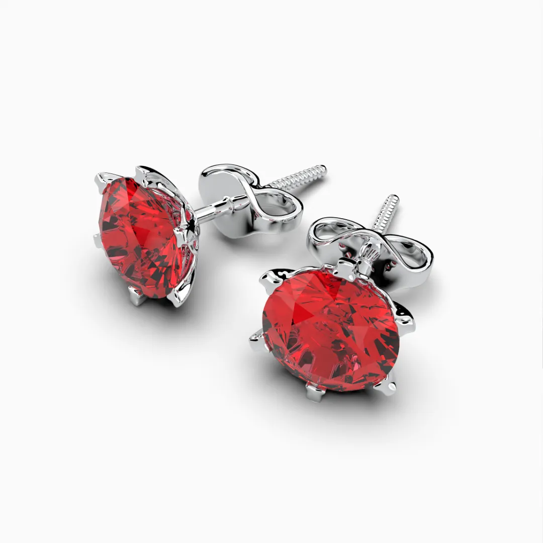 Natural Burmese Ruby Earring - Julia