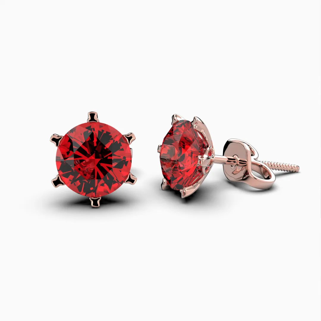 Natural Burmese Ruby Earring - Julia