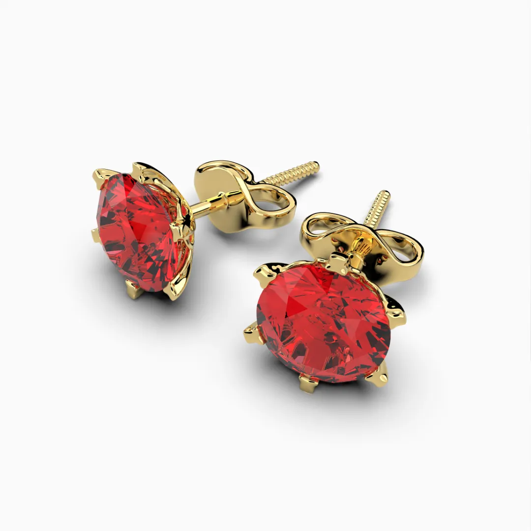 Natural Burmese Ruby Earring - Julia