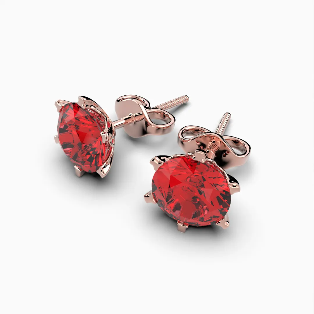Natural Burmese Ruby Earring - Julia