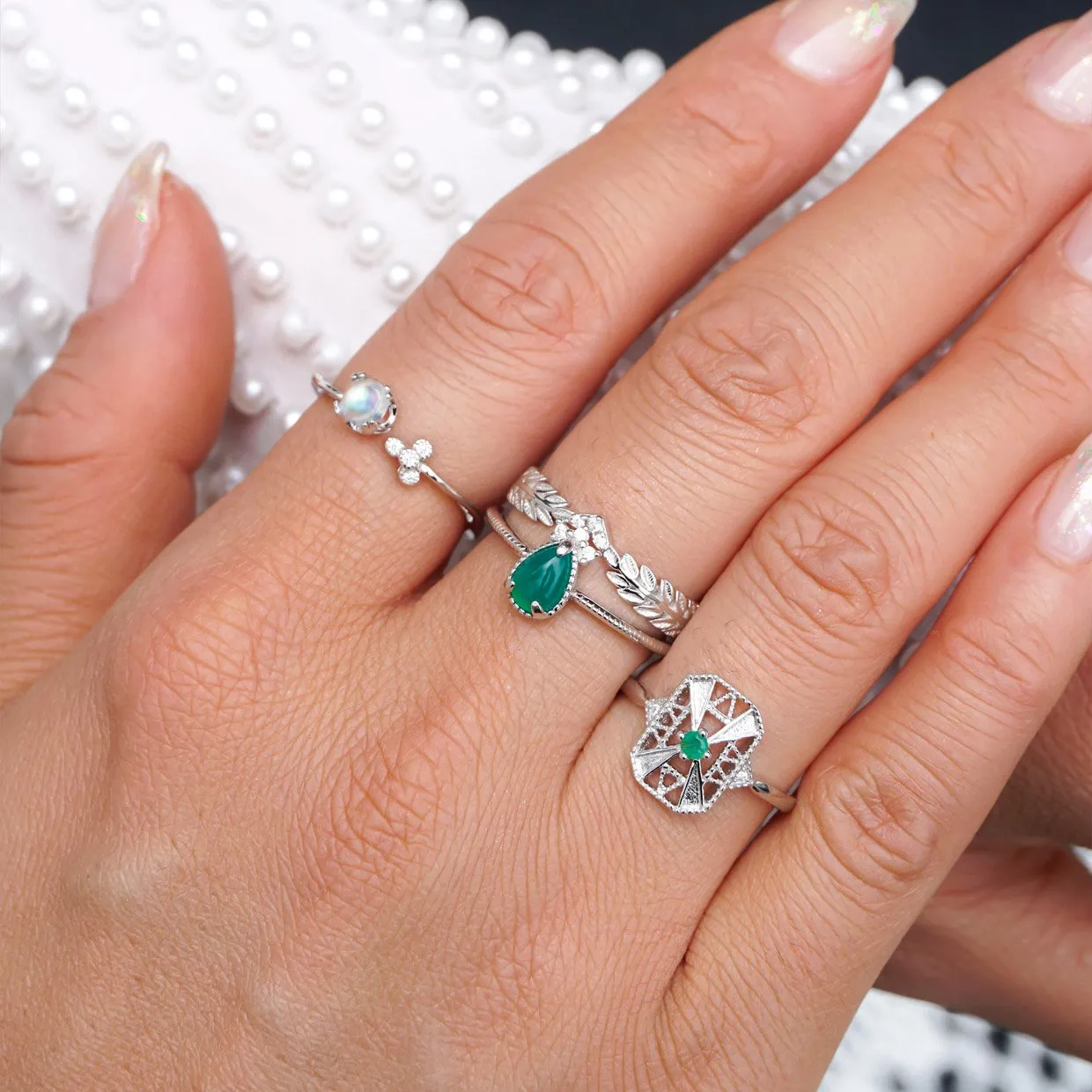 Oceanne Moonstone Ring