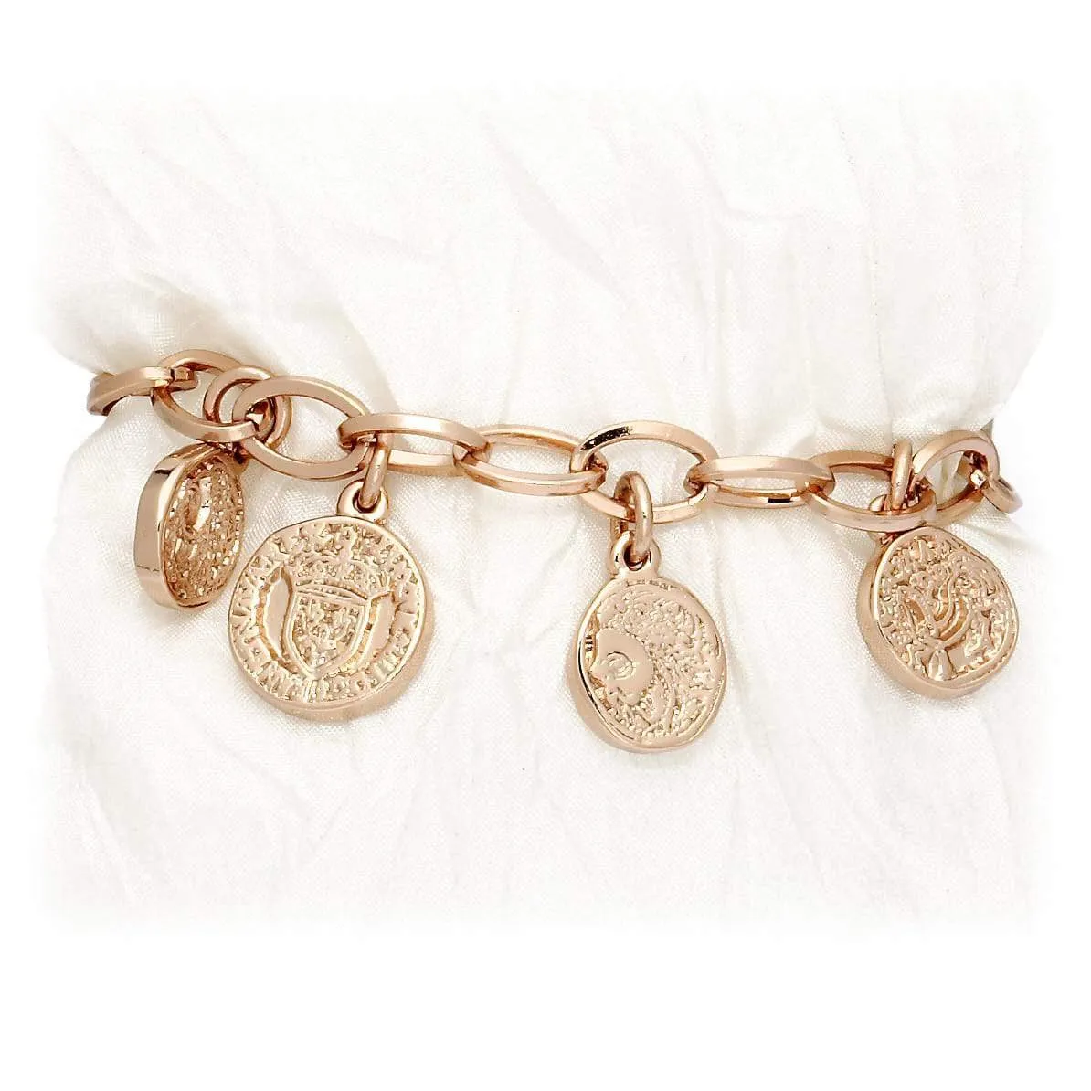 "Artemis Collection" Gold Plated Dangling Coins Bracelet