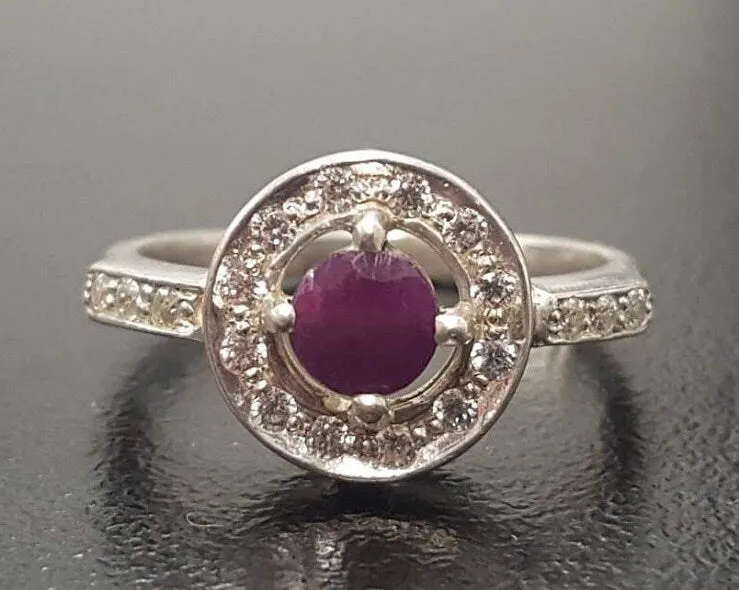 Red Ruby Ring - Natural Ruby Ring, July Birthstone Ring
