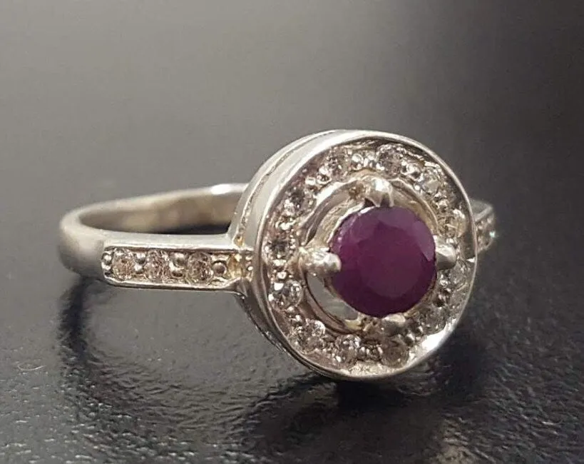 Red Ruby Ring - Natural Ruby Ring, July Birthstone Ring