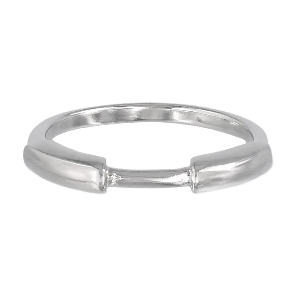 Rhodium Plated Irregular Band Ring