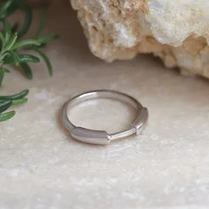 Rhodium Plated Irregular Band Ring