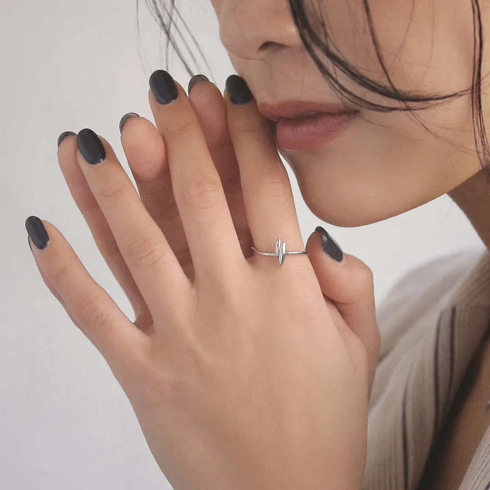 Rhodium Plated Seed Ring