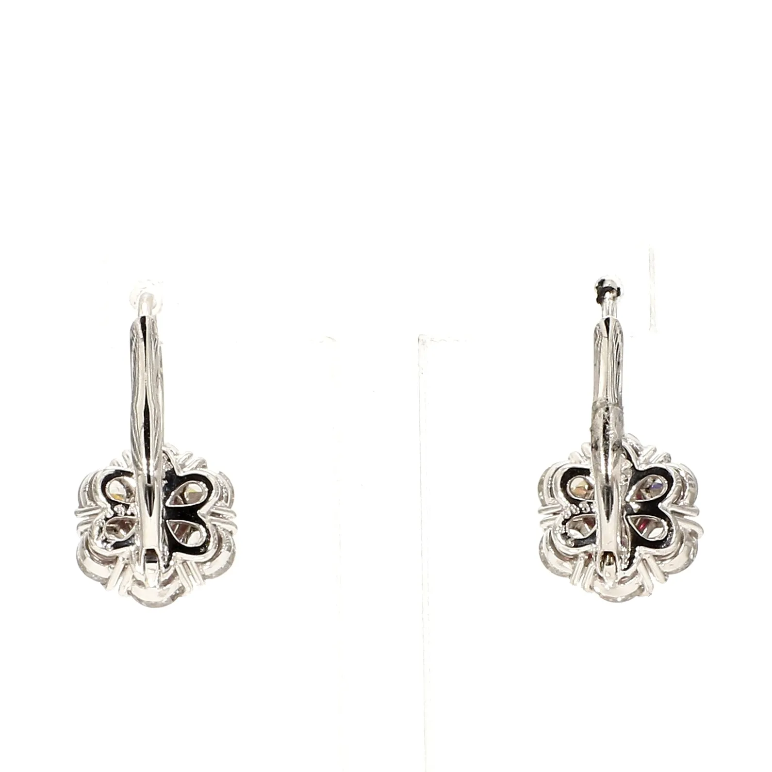 Ruby & Diamond Platinum Drop Earrings